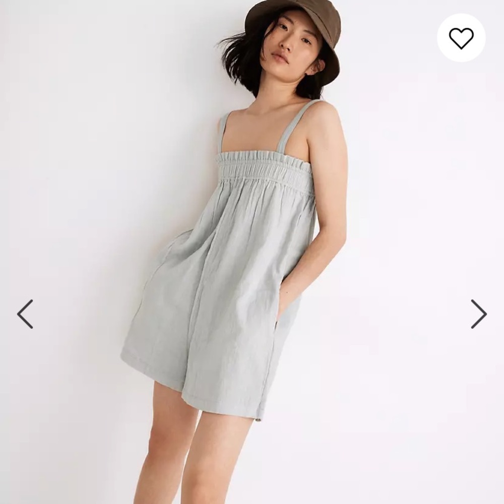 NWT Madewell x LAUDE the Label Thea Romper in Sea Mist / SMALL / SEA MIST